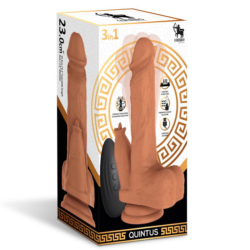 Quintus Dildo with Thrusting Waving and Vibration 9 23 cm