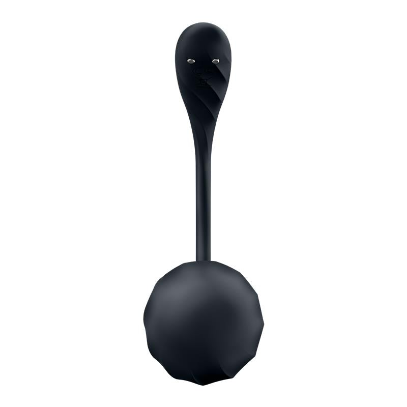 Ribbed Petal Panty Vibrator APP Black