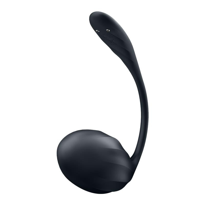 Ribbed Petal Panty Vibrator APP Black