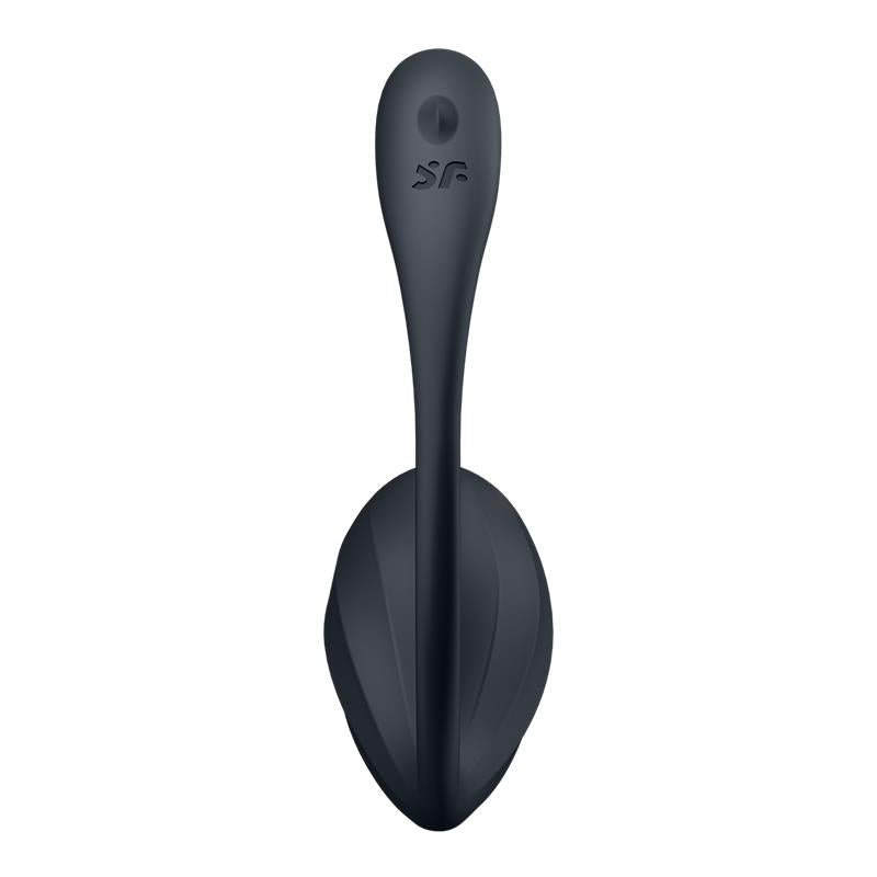 Ribbed Petal Panty Vibrator APP Black