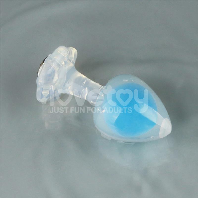 Gemoria Silicone Butt Plug Internal Steel Ball Glow in the Dark