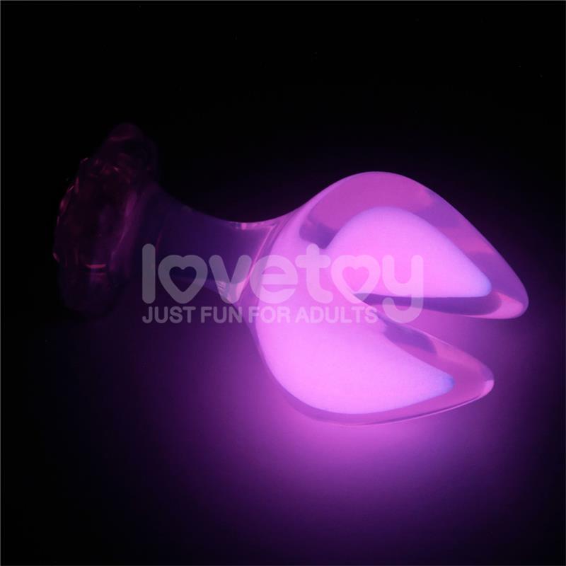 Gemoria Silicone Butt Plug dual crescent shaped tip Glow Dark