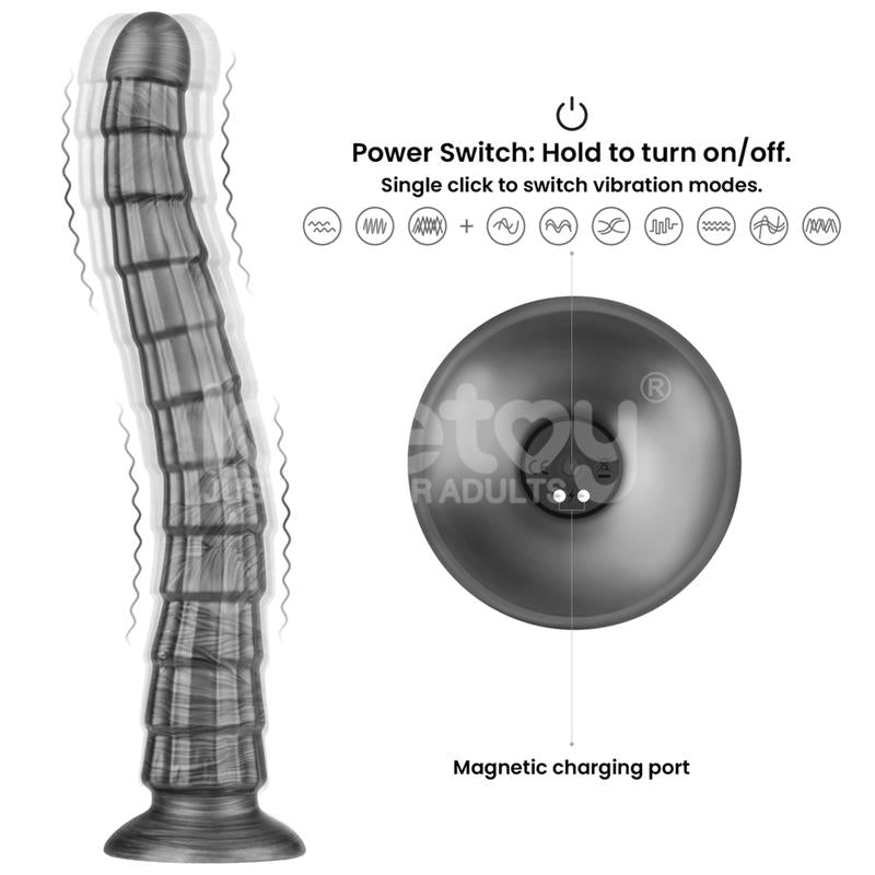 Vibrax Slider Anal Dildo with Vibration King Sized 145
