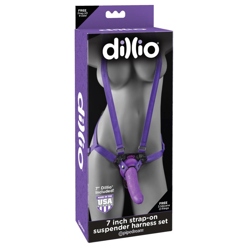 7 Strap On Suspender Harness Set Purple