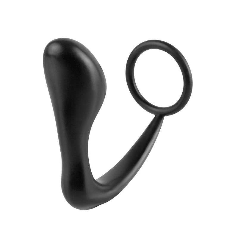 Butt Plug with Penis Ring Ass Gasm Black