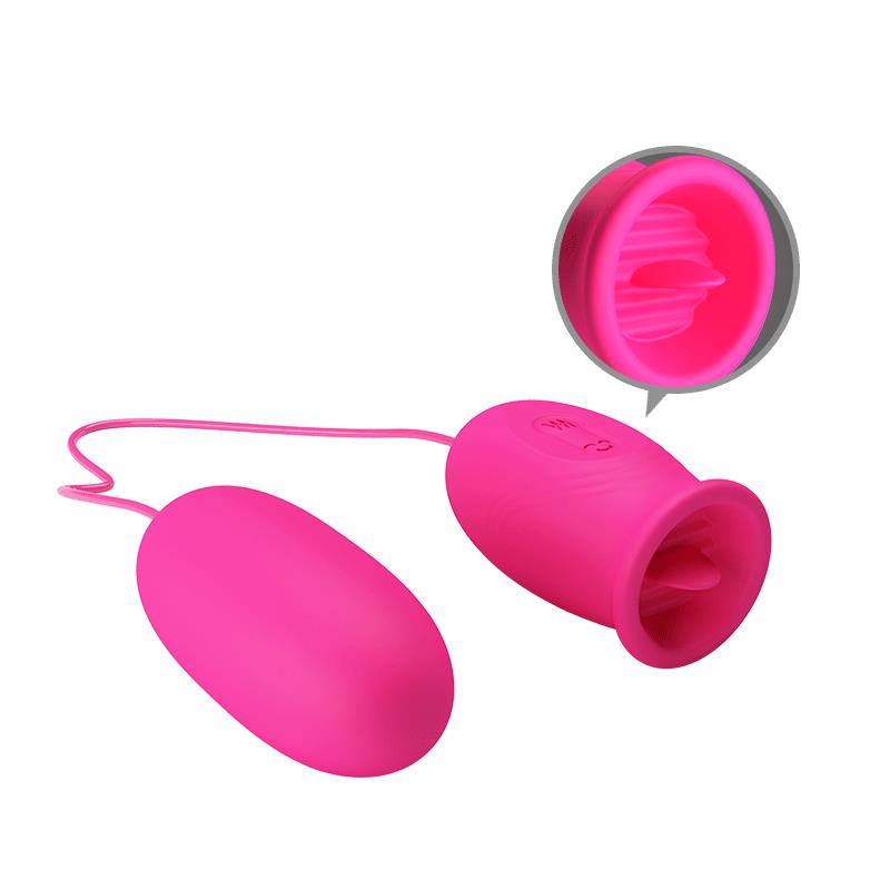 Daisy Vibrating Egg with Licking Tongue Pink