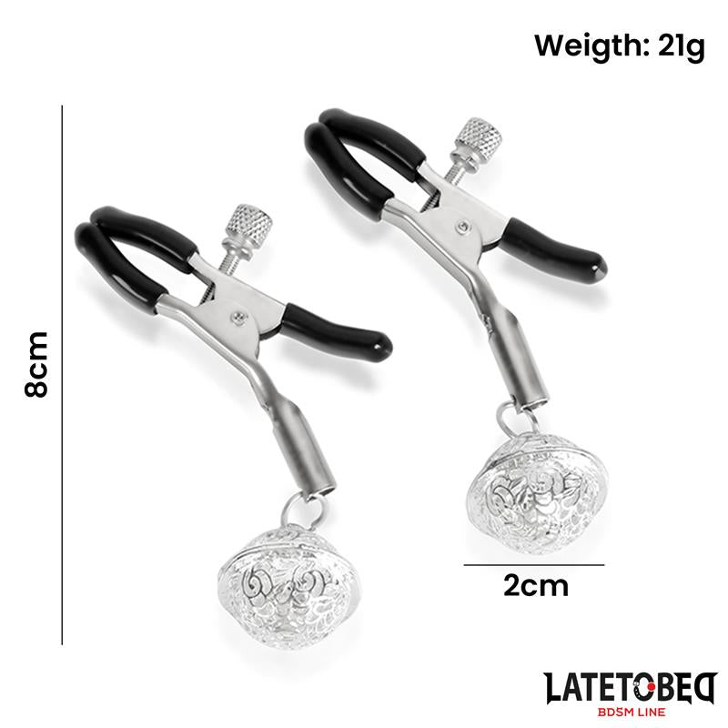 Nipple Clamps with Bell Silver and Black