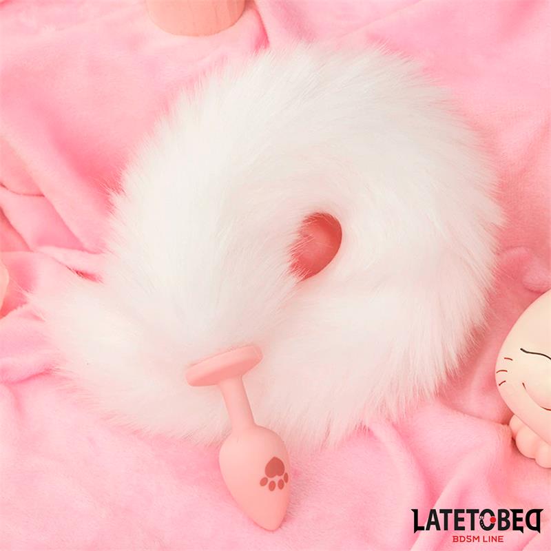 Silicone Fox Tail Anal Plug Pink