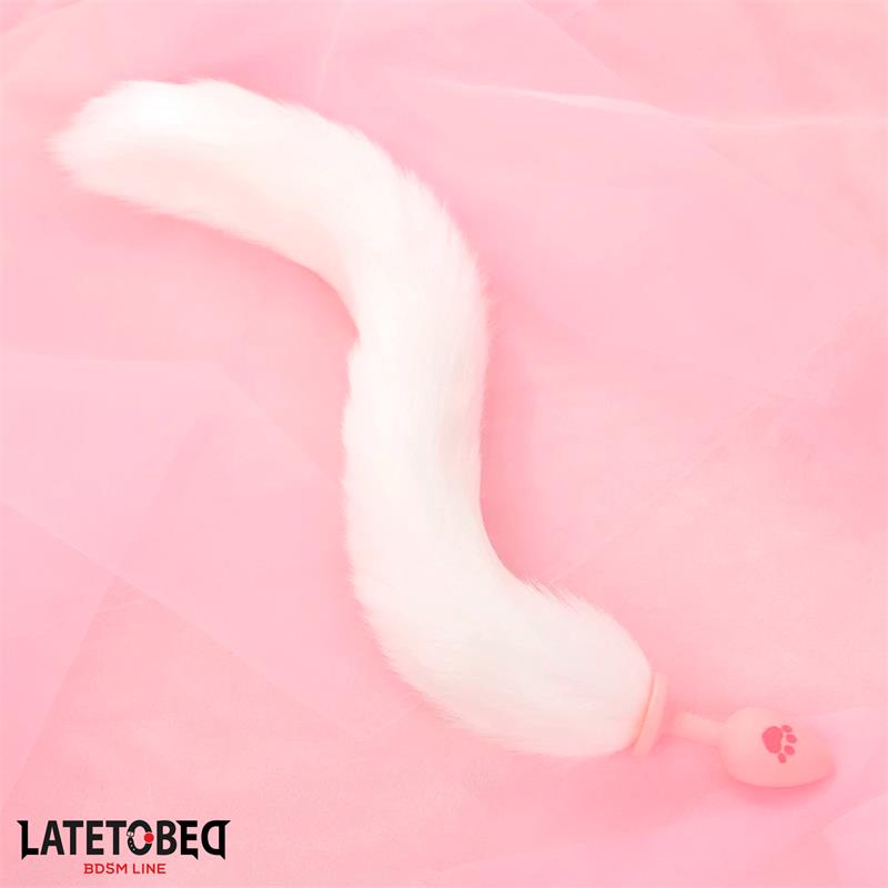 Silicone Fox Tail Anal Plug Pink
