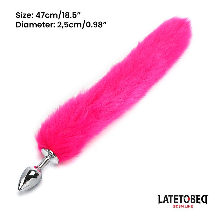 Anal plug with tail Hot Pink 40 cm