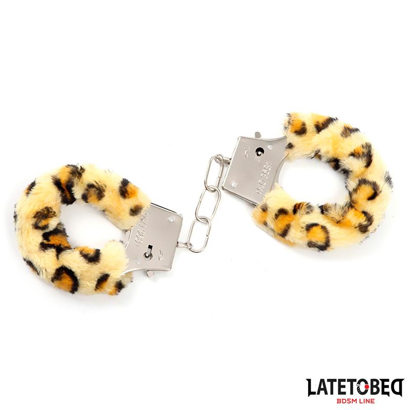 Furry Metal Cuff Animal Print Leopard