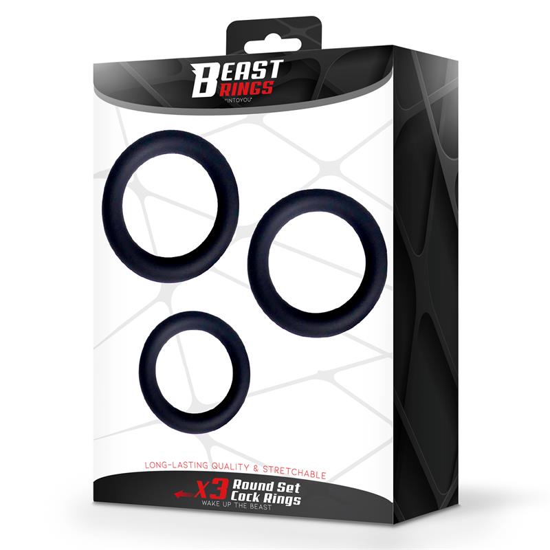 Set of 3 Penis Rings Silicone S M and L