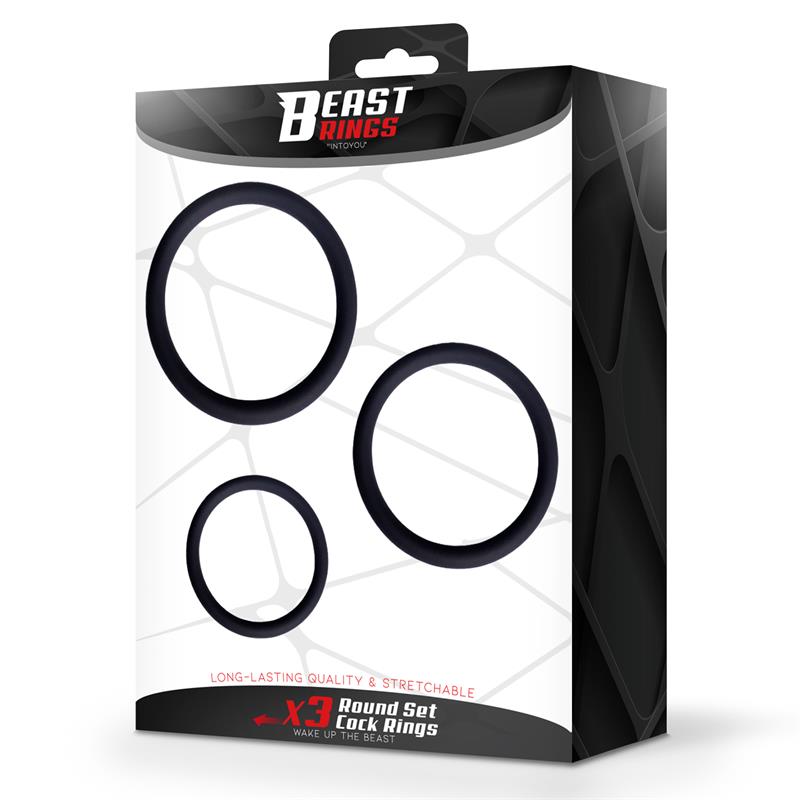 Set of 3 Penis Rings Silicone S M and L