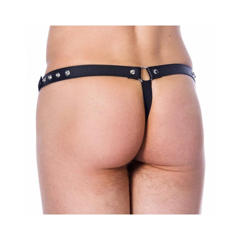 Leather G String Adjustable with Oppening