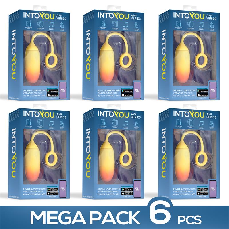 Pack of 6 un Vibrating Egg with APP Yellow Orange