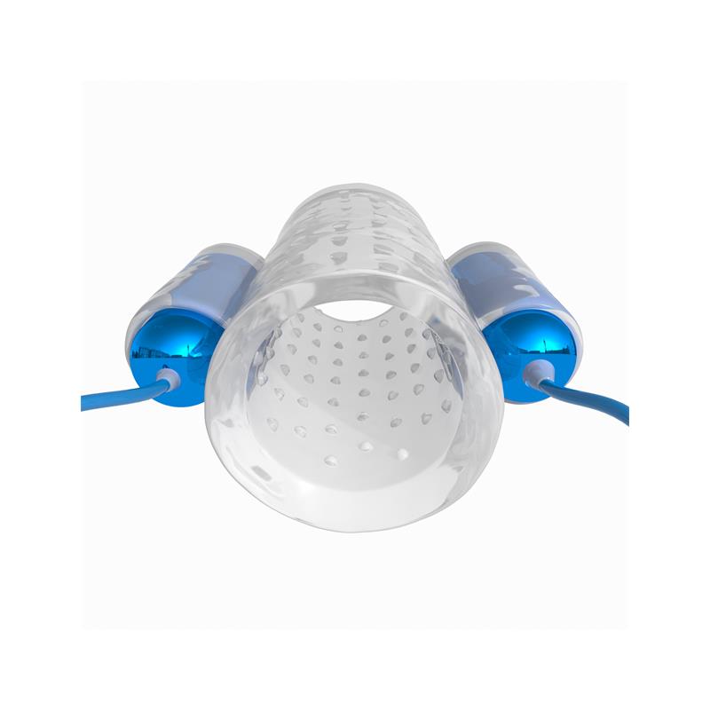 Dual Vibrating Penis Sleeve Blue and Clear