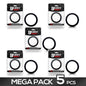 Pack of 5 Penis Ring Solid Silicone 55 cm Black