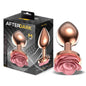 Rosegold Metal Anal Plug with Pink Rose Base Size M