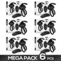 Pack of 6 Reerin Vibrating Double Penis Ring with Remote