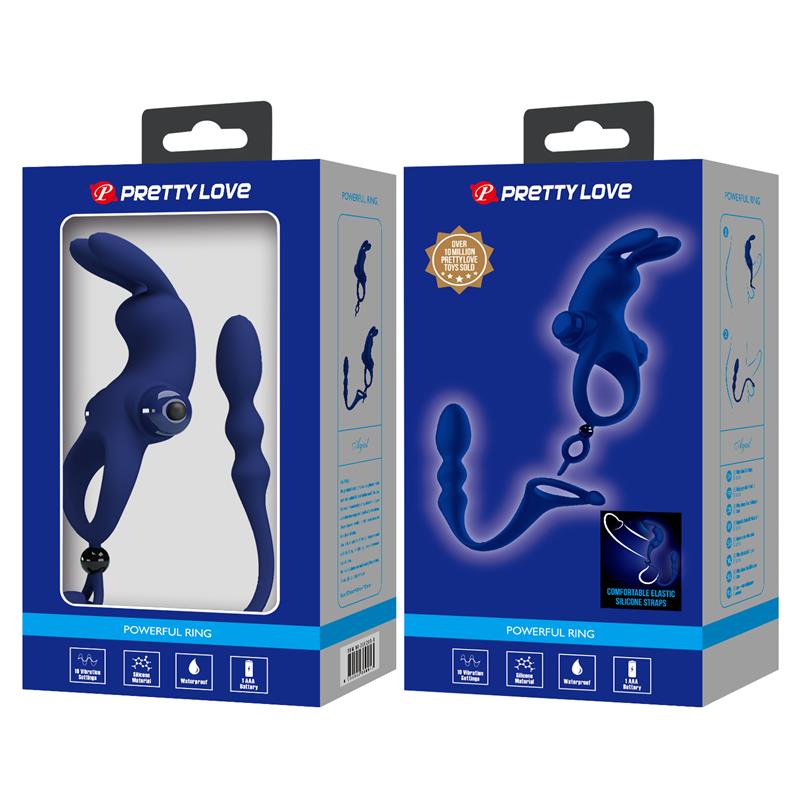 Vibrating Penis Ring with Anal Chain