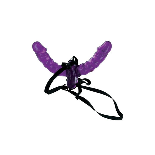 Double Delight Strap on 15 cm Purple