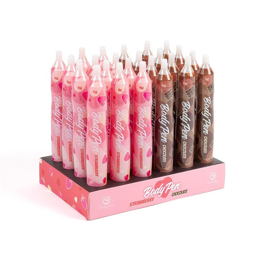 Body Pen Display 24 units 12 Strawberry 12 Chocolate