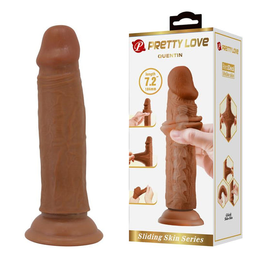 Quentin Dildo with Sliding Skin Retractil 184 cm