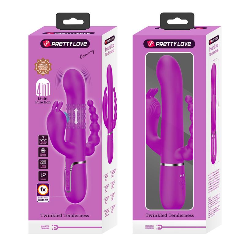 Cammy 4 in 1 Vibe with Rotating Balls and Anal Chain