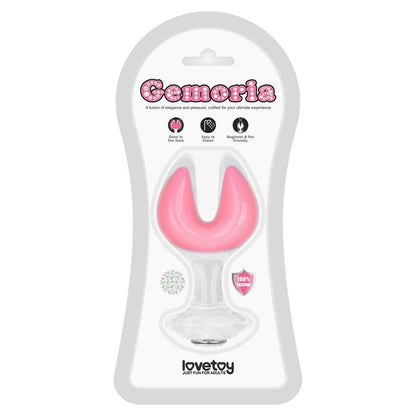 Gemoria Silicone Butt Plug dual crescent shaped tip Glow Dark