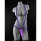 7 Strap On Suspender Harness Set Purple