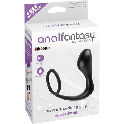 Butt Plug with Penis Ring Ass Gasm Black