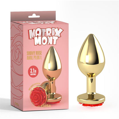 Showy Rose Anal Plug with Rose Jewel Size L