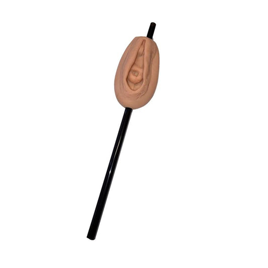 Straw with Vagina shaped ornament
