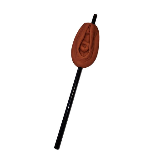 Straw with Vagina shaped ornament