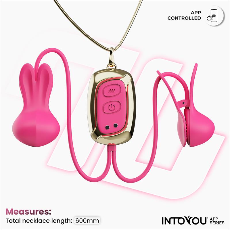 Tickly Nipple Clamps ith Vibration Remote and Necklace with App
