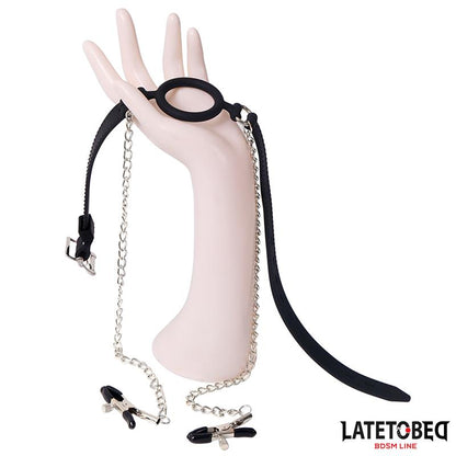 Open Mouth Gag with Nipple Clamps