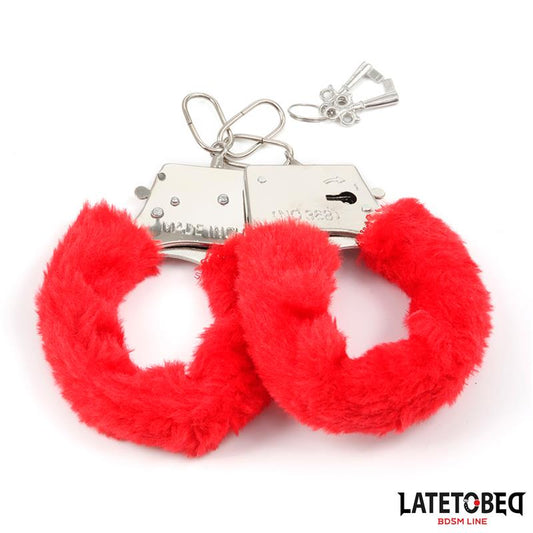 Furry Metal Cuff Red