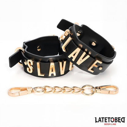 SLAVE Handcuff with Golden Chain