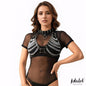 Zaira Vegan Leather Bra with Chain One size