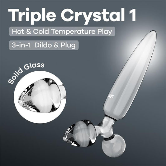 Triple Crystal 1 Glass Dildo