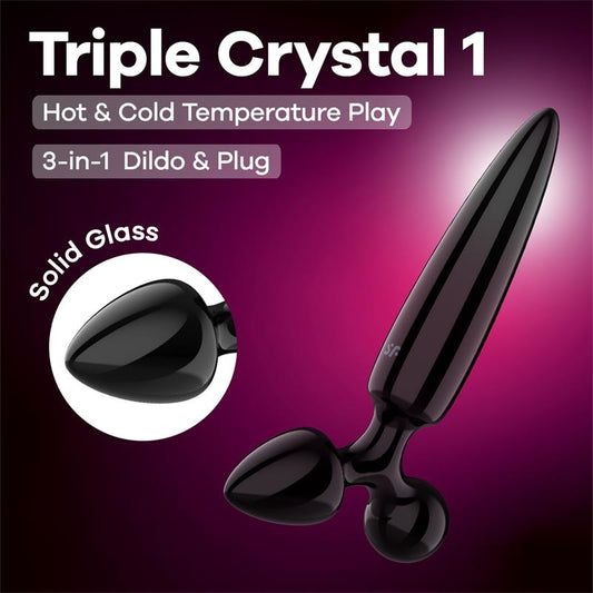 Triple Crystal 1 Glass Dildo
