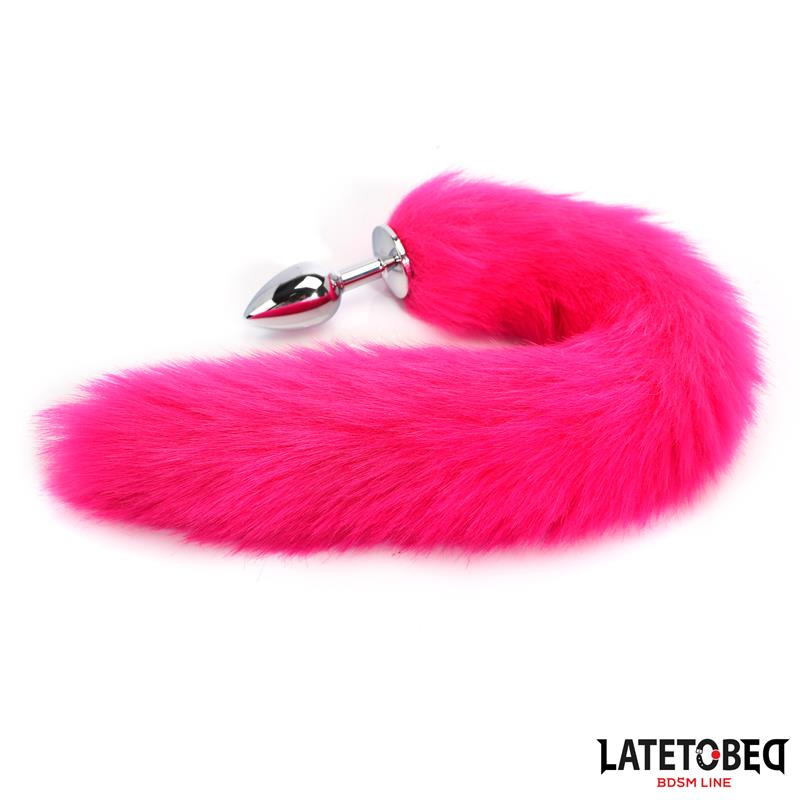 Anal plug with tail Hot Pink 40 cm