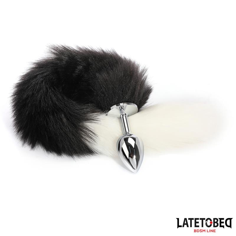 Fox Tail Anal Plug Black and White 40 cm