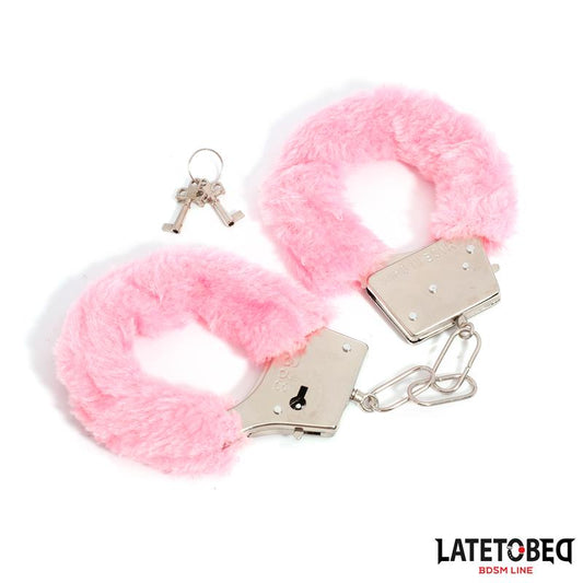 Furry Metal Cuff Pink