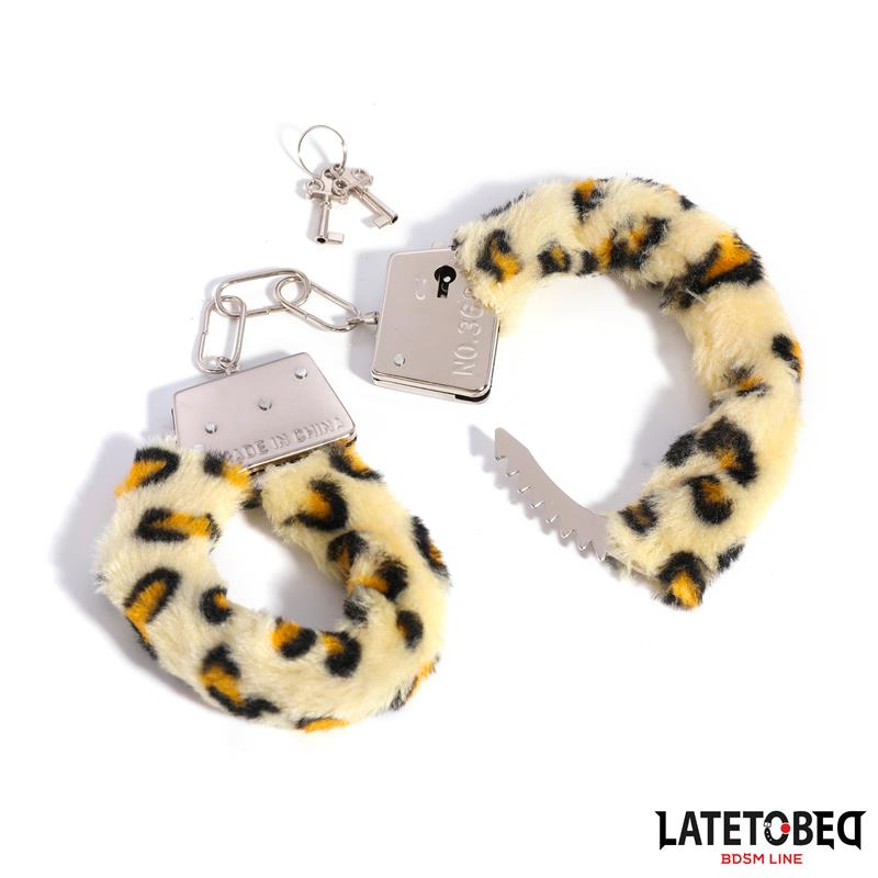 Furry Metal Cuff Animal Print Leopard