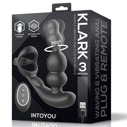 Klark Vibrating and Waving Butt Plug with Remote