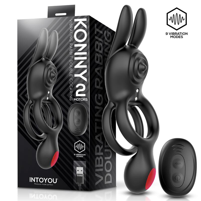 Konny Vibrating Rabbit Double Cockring with Remote