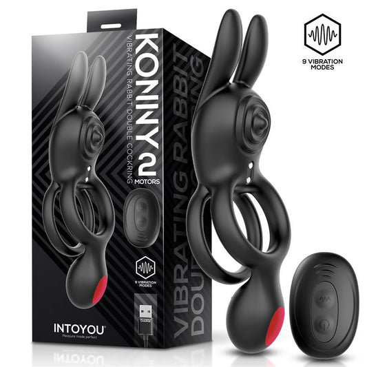 Konny Vibrating Rabbit Double Cockring with Remote