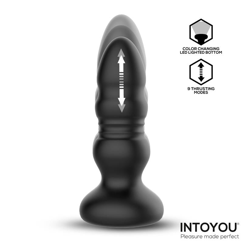 Krax Butt Plug with Vibration Thrusting Led Light and Remote