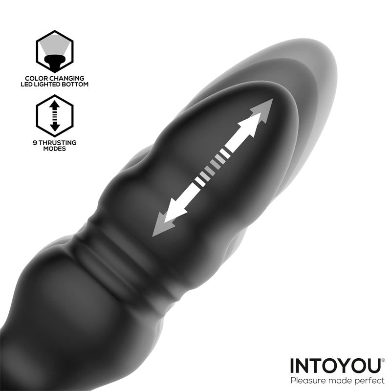 Krax Butt Plug with Vibration Thrusting Led Light and Remote